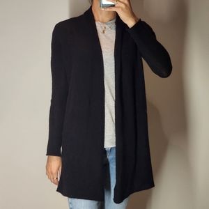 White + Warren Black Cashmere Cardigan size S